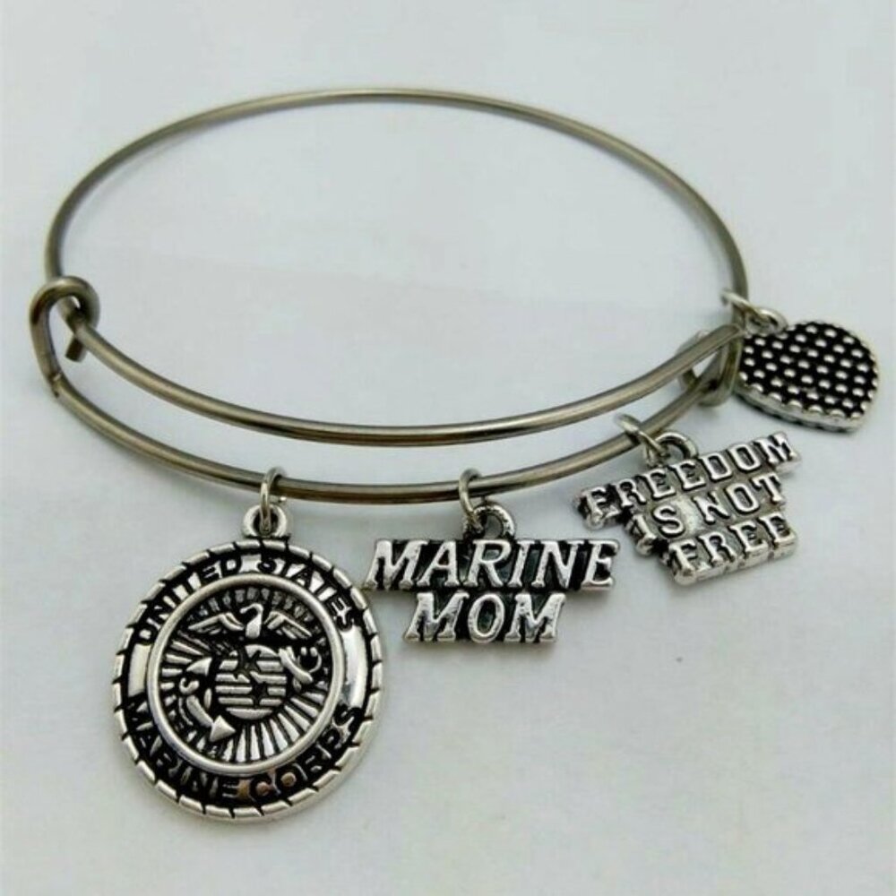Marine Mom Charm  Bracelet (new with tags 7 gift Bag